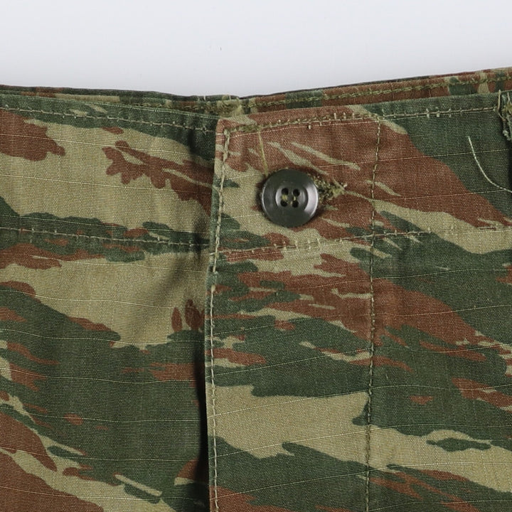 Greek Army Camouflage Pattern Lizard Camo Military Cargo Pants, Men's Size M (equivalent to W37) polyester Khaki type Vintage Second Hand