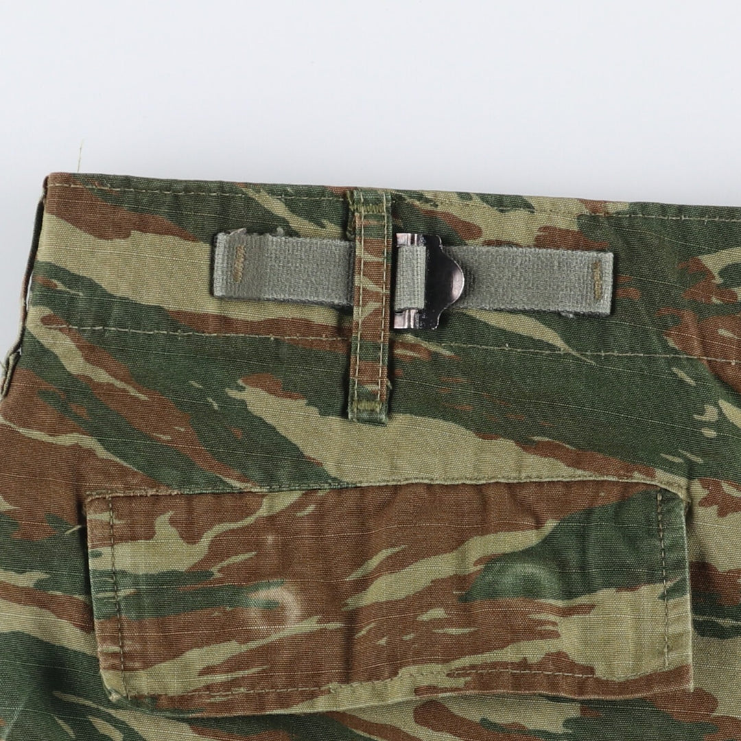 Greek Army Camouflage Pattern Lizard Camo Military Cargo Pants, Men's Size M (equivalent to W37) polyester Khaki type Vintage Second Hand