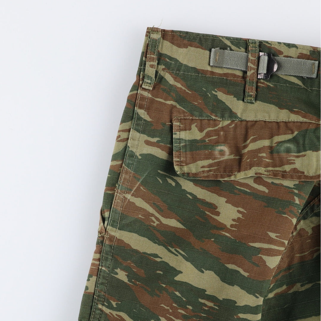 Greek Army Camouflage Pattern Lizard Camo Military Cargo Pants, Men's Size M (equivalent to W37) polyester Khaki type Vintage Second Hand