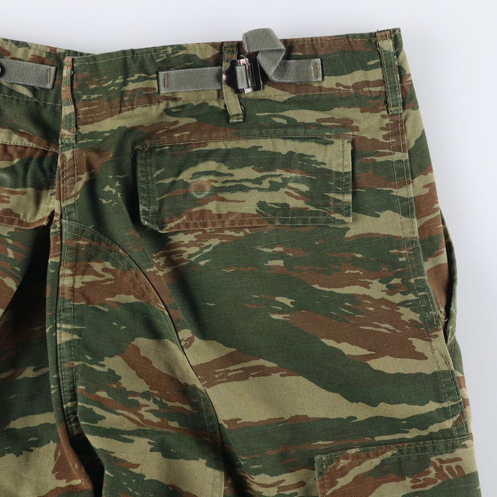 Greek Army Camouflage Pattern Lizard Camo Military Cargo Pants, Men's Size M (equivalent to W37) polyester Khaki type Vintage Second Hand