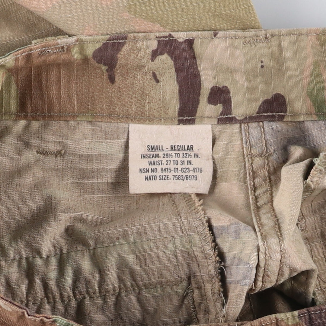 Genuine US military camouflage pattern multicam camo ripstop military cargo pants combat pants made in USA SMALL-REGULAR Nylon Khaki type Vintage Second Hand