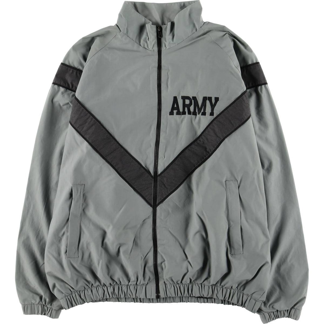 1990'S US Army SKILCRAFT IPFU Training Jacket, Nylon Jacket, Made in USA, Large Nylon Khaki type Vintage Second Hand