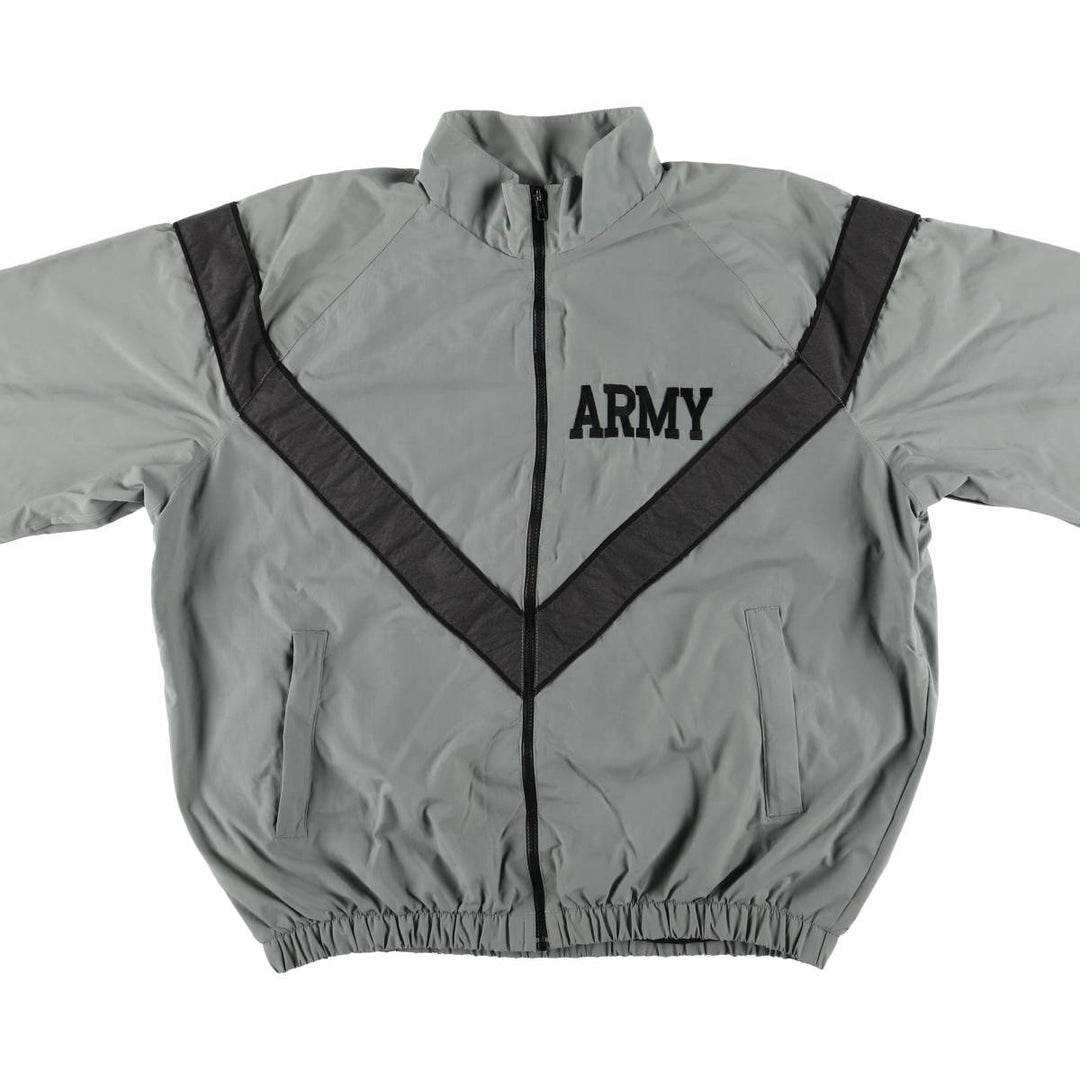 1990'S US Army SKILCRAFT IPFU Training Jacket, Nylon Jacket, Made in USA, Large Nylon Khaki type Vintage Second Hand