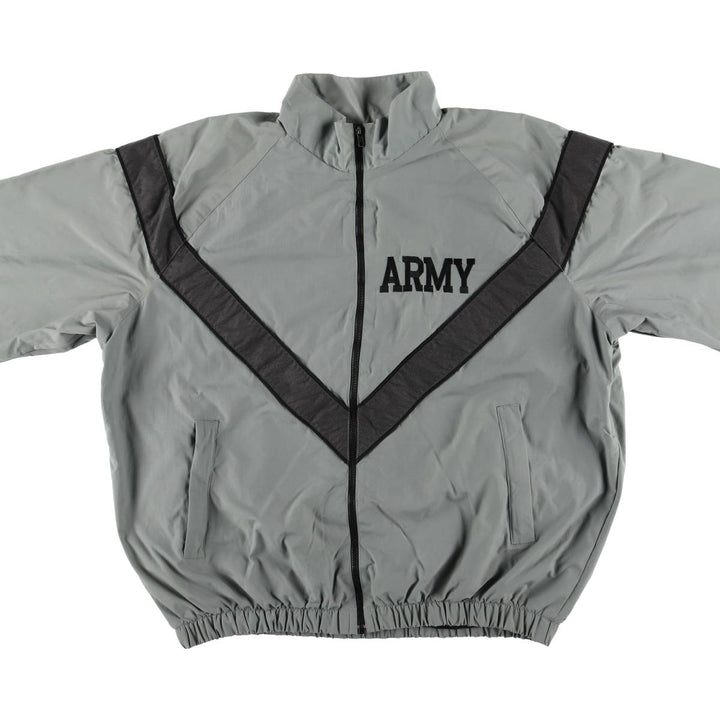 1990'S US Army SKILCRAFT IPFU Training Jacket, Nylon Jacket, Made in USA, Large Nylon Khaki type Vintage Second Hand