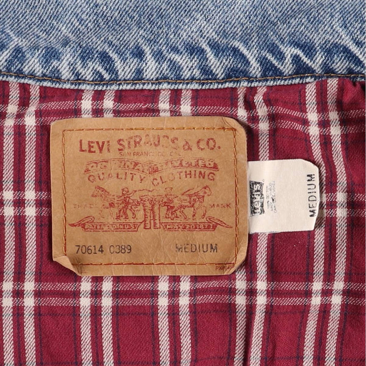 90'S Levi's 70614-0389 Denim Jacket, Men's Size Medium, Vintage cotton blue type Vintage Second Hand