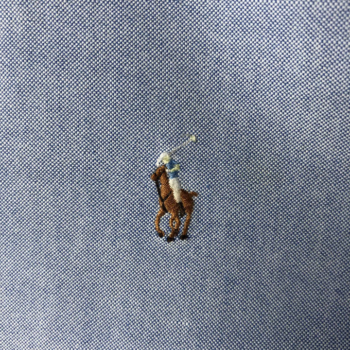 Ralph Lauren long sleeve button down shirt, men's size L cotton Blue type light blue Vintage Second Hand