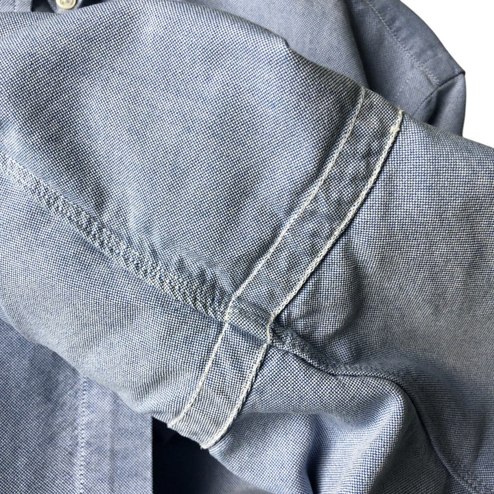 Ralph Lauren long sleeve button down shirt, men's size L cotton Blue type light blue Vintage Second Hand