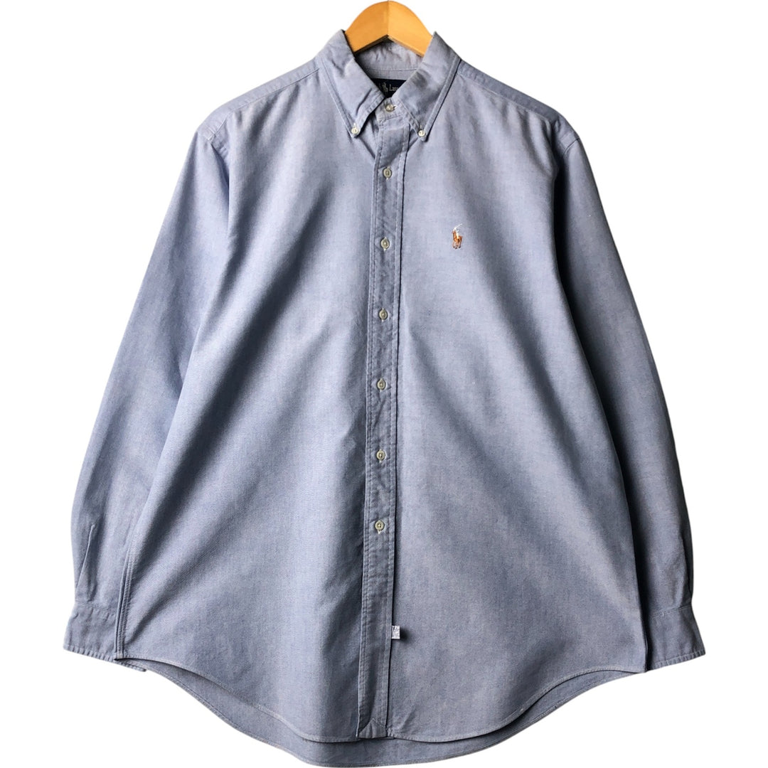 Ralph Lauren long sleeve button down shirt, men's size L cotton Blue type light blue Vintage Second Hand