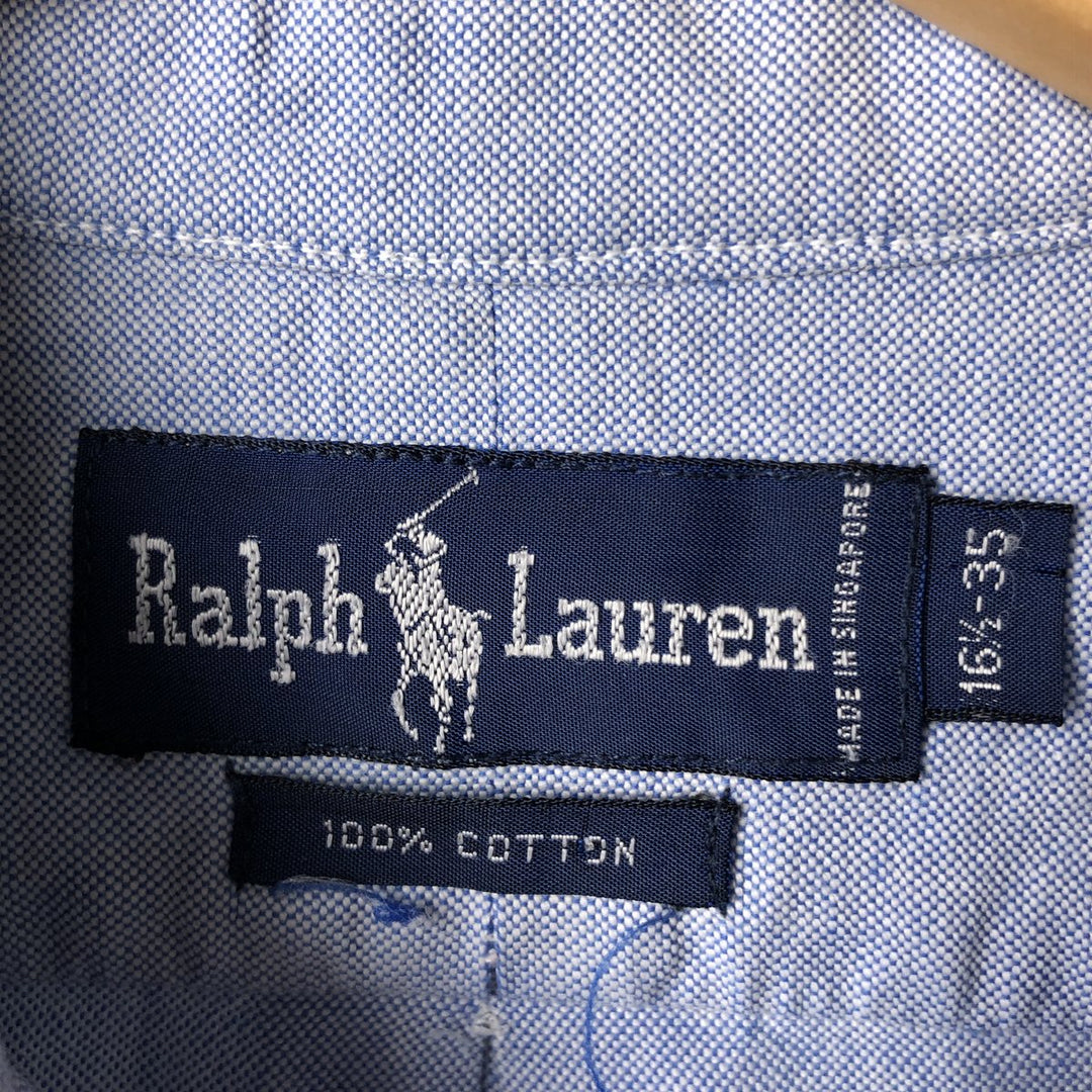 Ralph Lauren long sleeve button down shirt, men's size L cotton Blue type light blue Vintage Second Hand