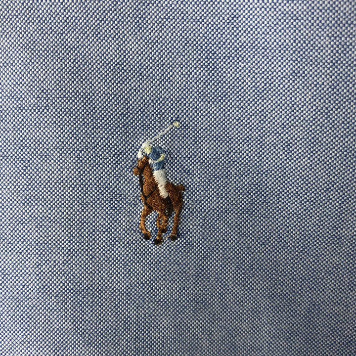 Ralph Lauren long sleeve button down shirt, men's size L cotton Blue type light blue Vintage Second Hand