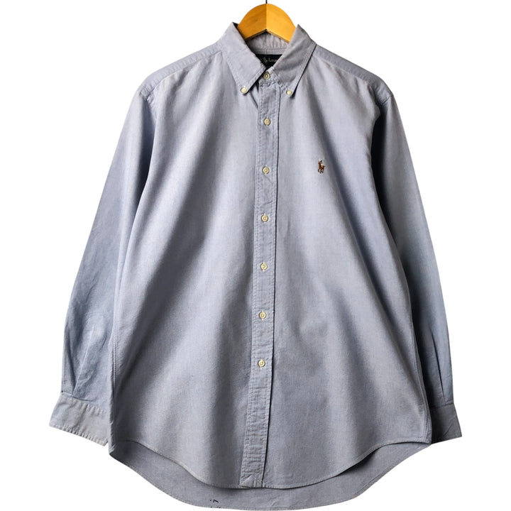 Ralph Lauren YARMOUTH long sleeve button down shirt, men's size M cotton Blue type light blue Vintage Second Hand