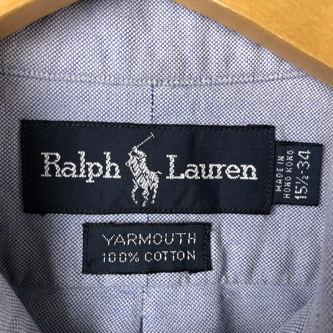 Ralph Lauren YARMOUTH long sleeve button down shirt, men's size M cotton Blue type light blue Vintage Second Hand