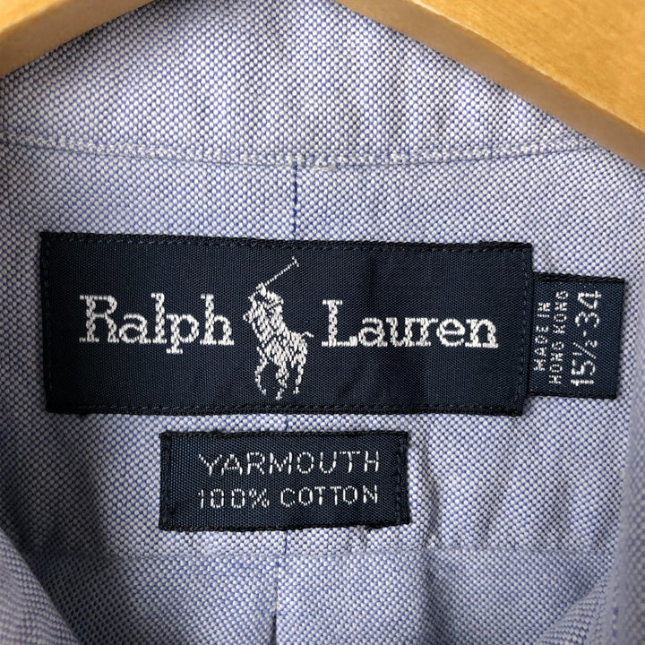 Ralph Lauren YARMOUTH long sleeve button down shirt, men's size M cotton Blue type light blue Vintage Second Hand