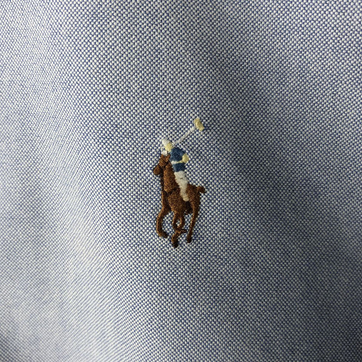 Ralph Lauren YARMOUTH long sleeve button down shirt, men's size M cotton Blue type light blue Vintage Second Hand