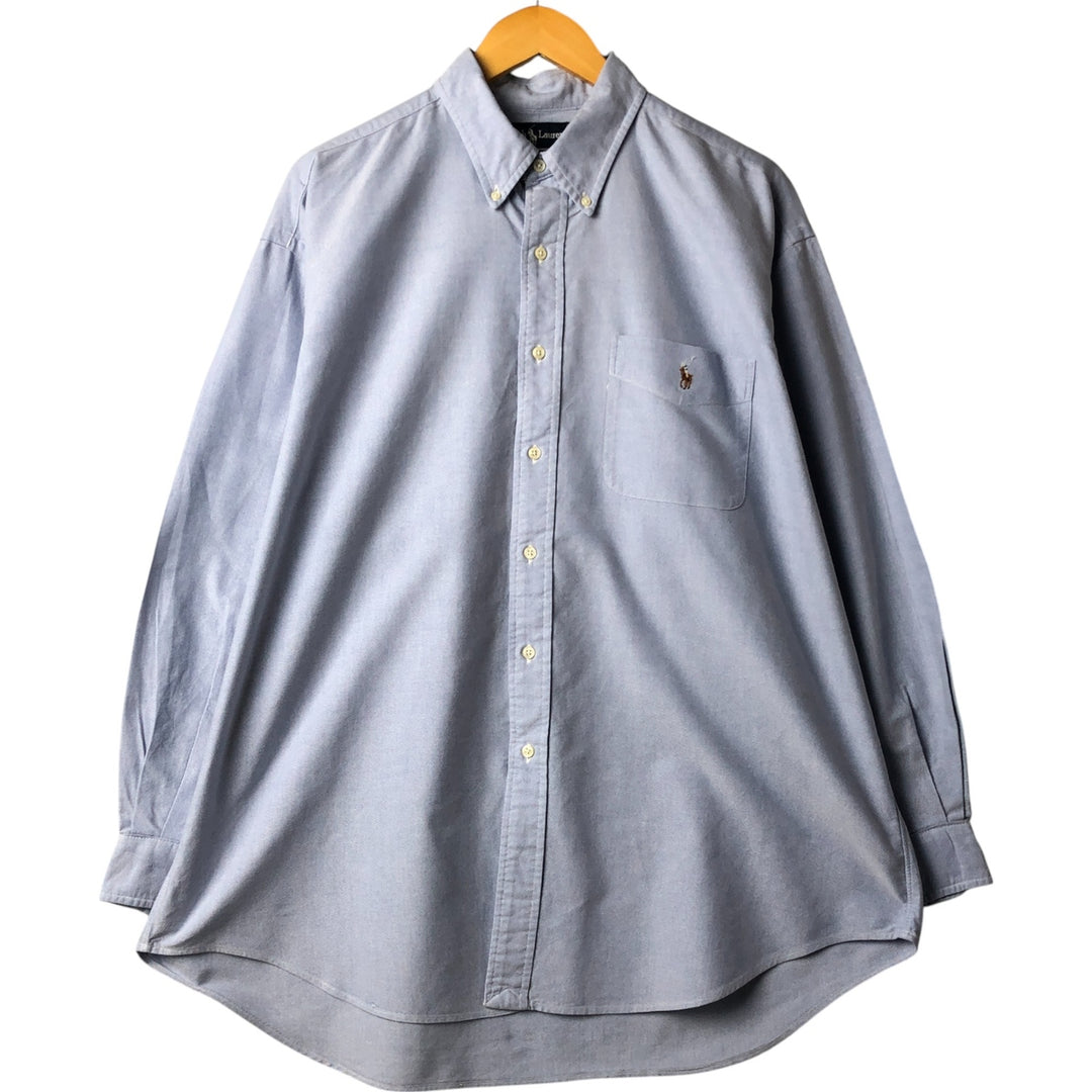 Ralph Lauren long sleeve button down shirt, men's XL size cotton Blue type light blue Vintage Second Hand