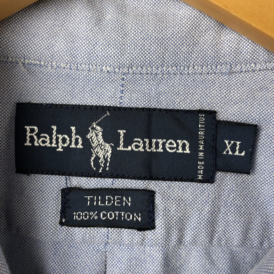 Ralph Lauren long sleeve button down shirt, men's XL size cotton Blue type light blue Vintage Second Hand