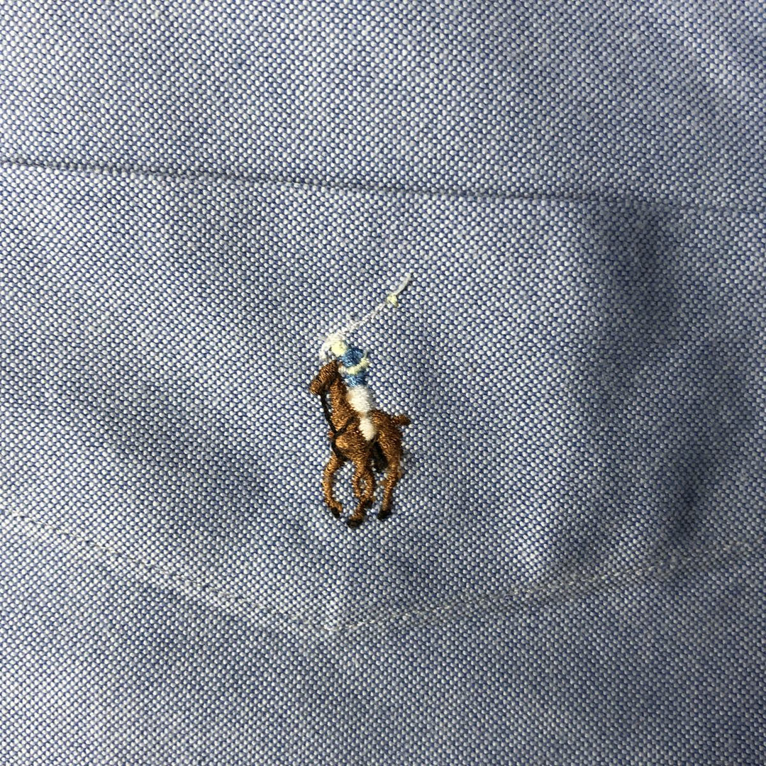 Ralph Lauren long sleeve button down shirt, men's XL size cotton Blue type light blue Vintage Second Hand