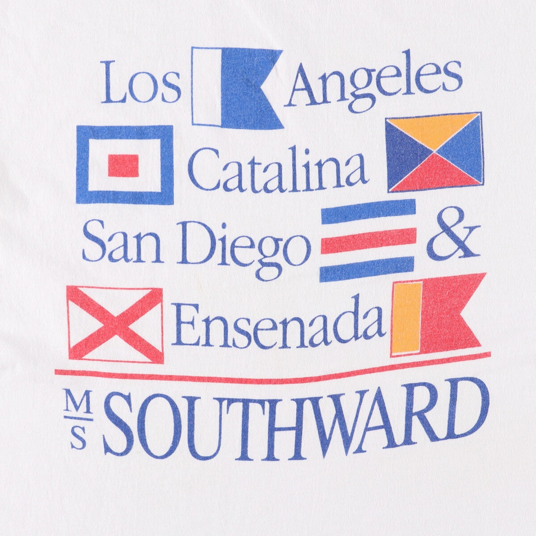 Vintage 90'S Hanes Heavyweight Printed T-shirt, Made in USA, Men's L size cotton white type Vintage Second Hand