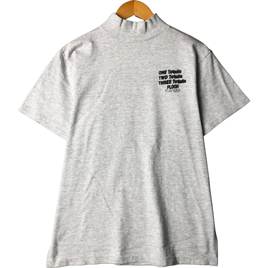 Vintage 90'S Murina high-neck message print T-shirt, made in the USA, size L, men's cotton gray type Vintage Second Hand