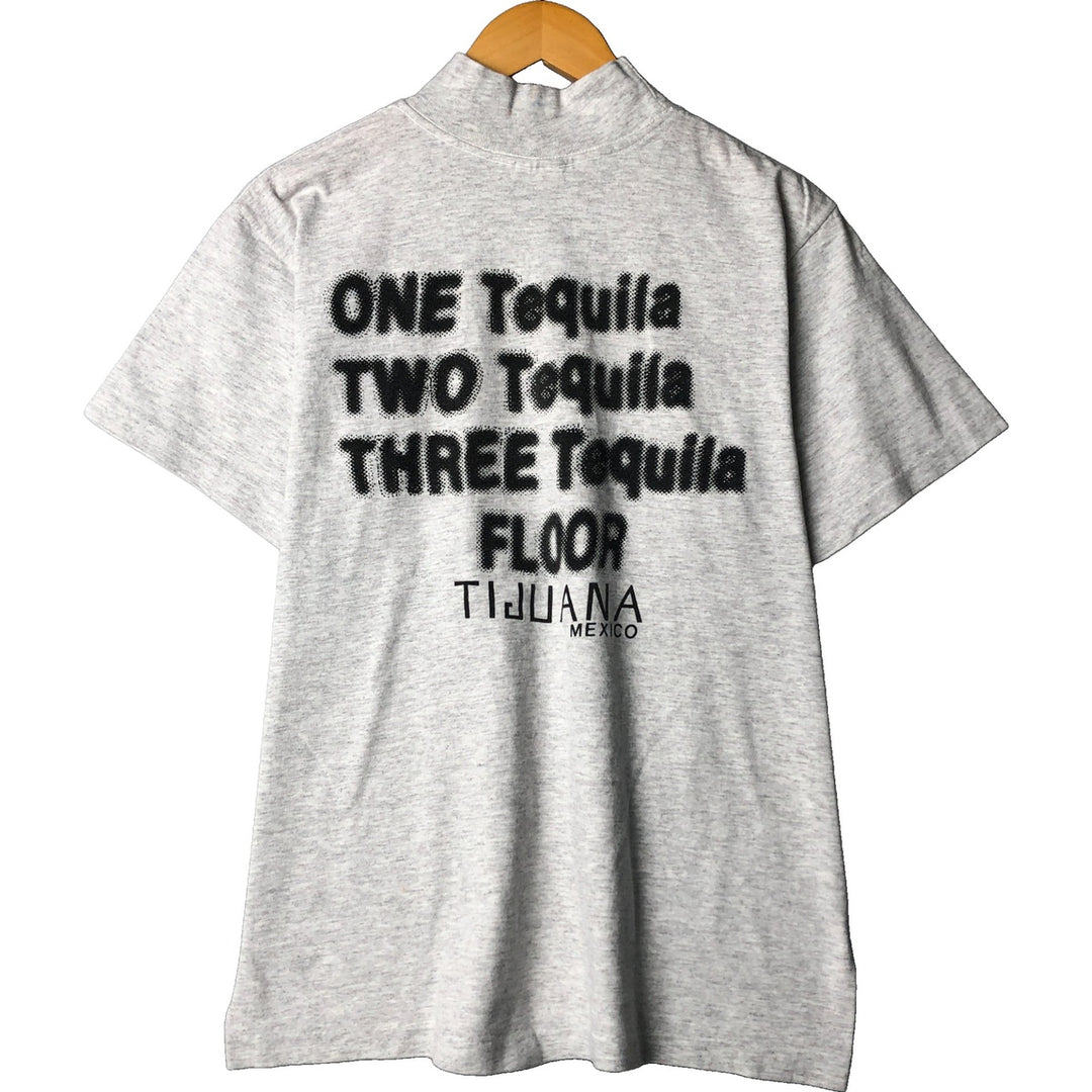 Vintage 90'S Murina high-neck message print T-shirt, made in the USA, size L, men's cotton gray type Vintage Second Hand