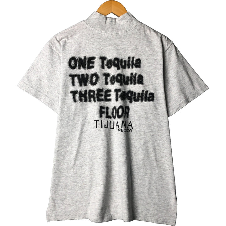 Vintage 90'S Murina high-neck message print T-shirt, made in the USA, size L, men's cotton gray type Vintage Second Hand
