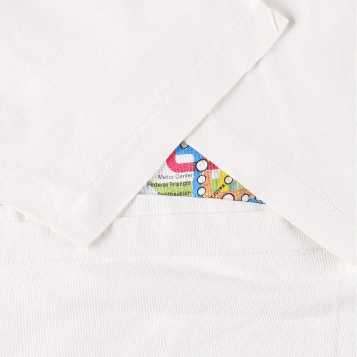 90'S Fruit of the Loom Washington Metro Print T-Shirt, Made in USA, Men's XL, Vintage cotton white type Vintage Second Hand