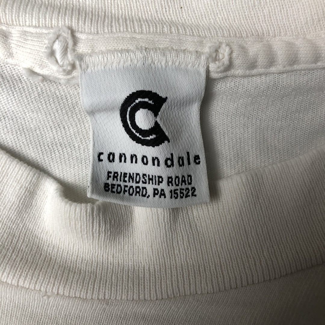 90'S Cannondale BAD BOY Parody Advertising T-Shirt, Made in USA, Men's XL cotton white type Vintage Second Hand