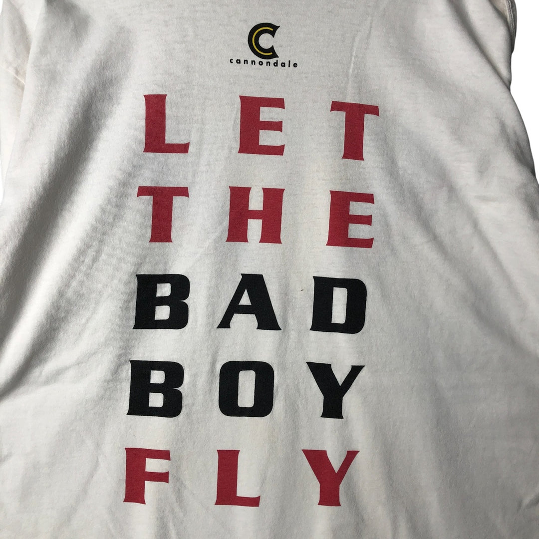 90'S Cannondale BAD BOY Parody Advertising T-Shirt, Made in USA, Men's XL cotton white type Vintage Second Hand