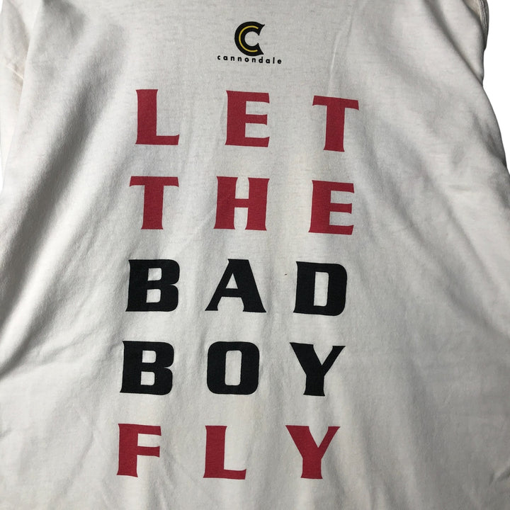 90'S Cannondale BAD BOY Parody Advertising T-Shirt, Made in USA, Men's XL cotton white type Vintage Second Hand