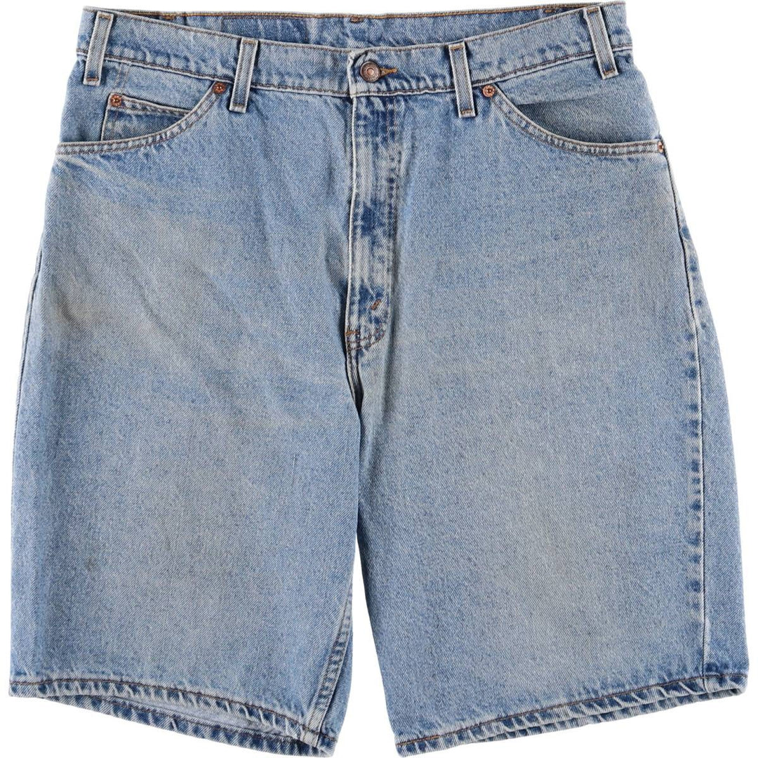 90'S Vintage Levi's 550 Relaxed Fit Denim Shorts with Orange Tab, Men's Size 36 cotton blue type Vintage Second Hand