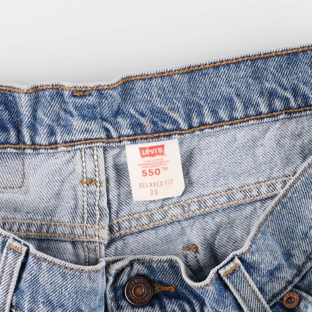 90'S Vintage Levi's 550 Relaxed Fit Denim Shorts with Orange Tab, Men's Size 36 cotton blue type Vintage Second Hand