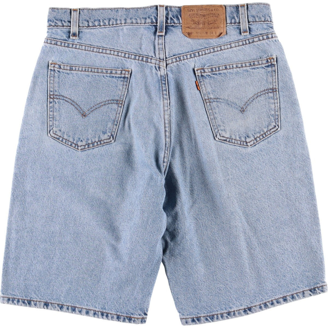 90'S Levi's 550 Relaxed Fit Orange Tab Denim Shorts, Half Pants, Jorts, Men's, W32, Vintage cotton blue type Vintage Second Hand