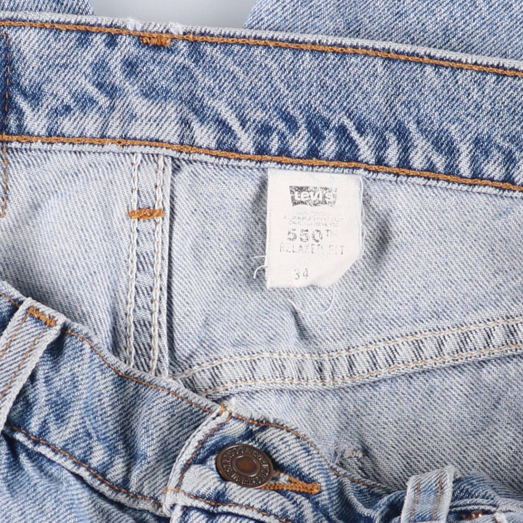 90'S Levi's 550 Relaxed Fit Orange Tab Denim Shorts, Half Pants, Jorts, Men's, W32, Vintage cotton blue type Vintage Second Hand