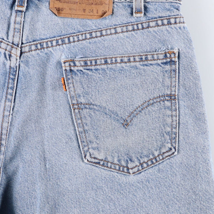 90'S Levi's 550 Relaxed Fit Orange Tab Denim Shorts, Half Pants, Jorts, Men's, W32, Vintage cotton blue type Vintage Second Hand