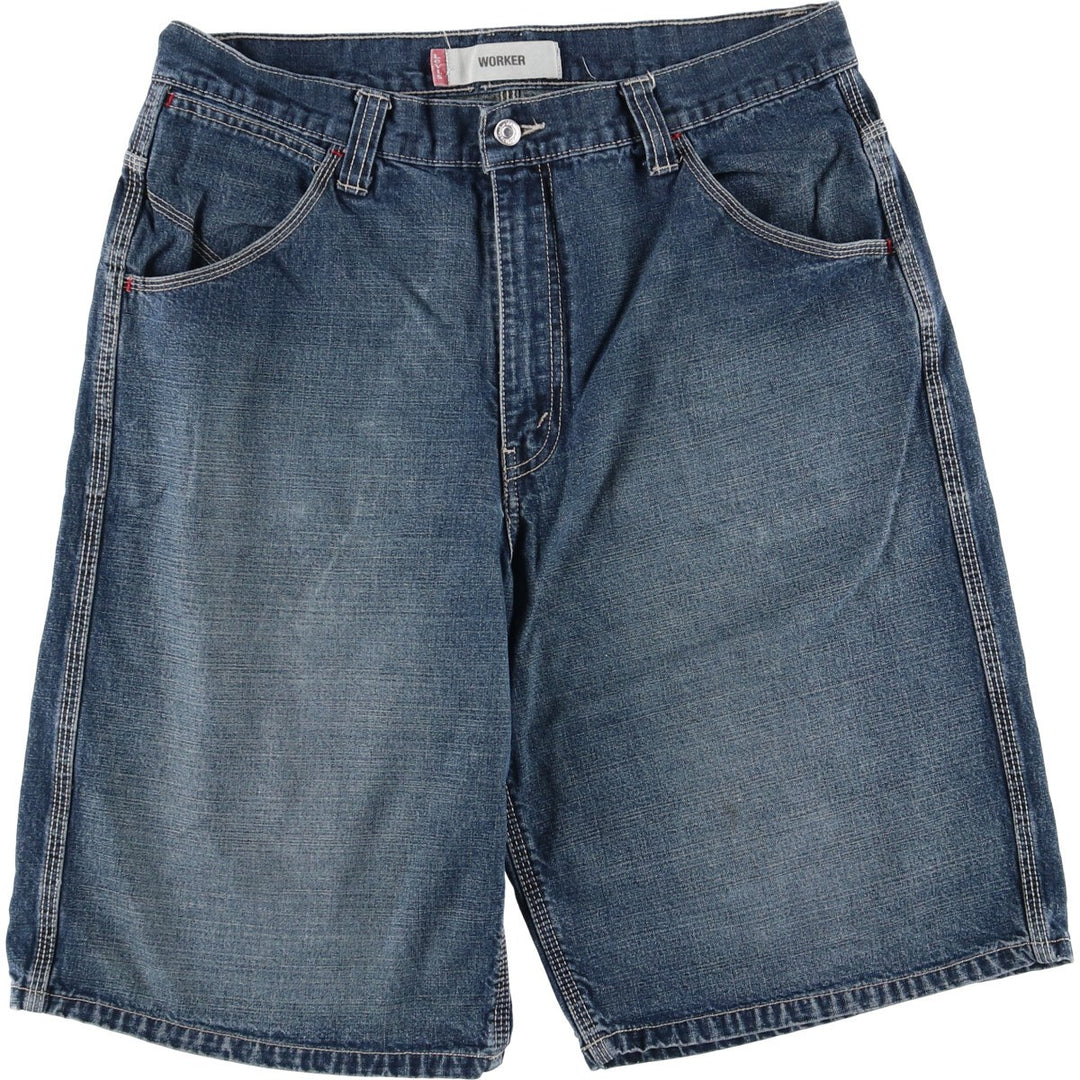Levi's WORKER denim shorts, half pants, jorts, men's size w34 cotton blue type Vintage Second Hand
