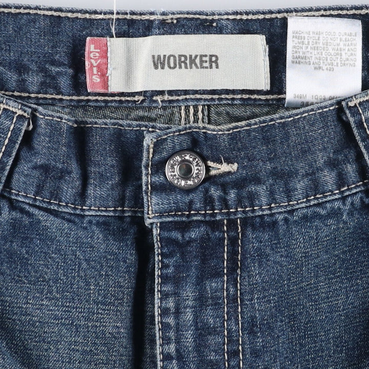 Levi's WORKER denim shorts, half pants, jorts, men's size w34 cotton blue type Vintage Second Hand