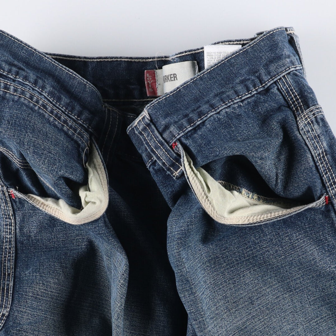 Levi's WORKER denim shorts, half pants, jorts, men's size w34 cotton blue type Vintage Second Hand