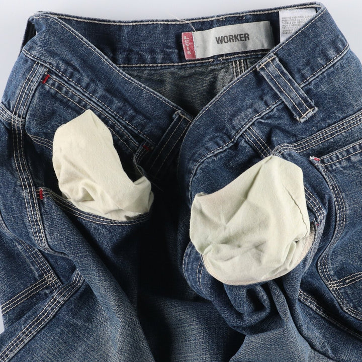 Levi's WORKER denim shorts, half pants, jorts, men's size w34 cotton blue type Vintage Second Hand