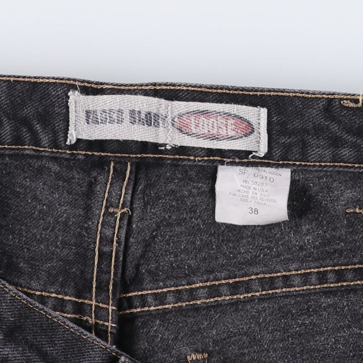 Faded Glory Black Denim Shorts Shorts Made in USA Men's W37 cotton black type Vintage Second Hand