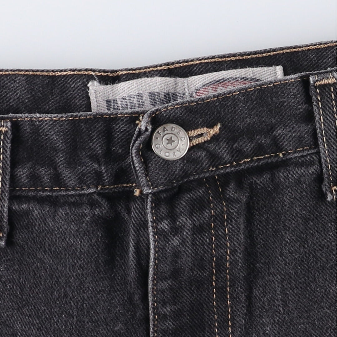 Faded Glory Black Denim Shorts Shorts Made in USA Men's W37 cotton black type Vintage Second Hand