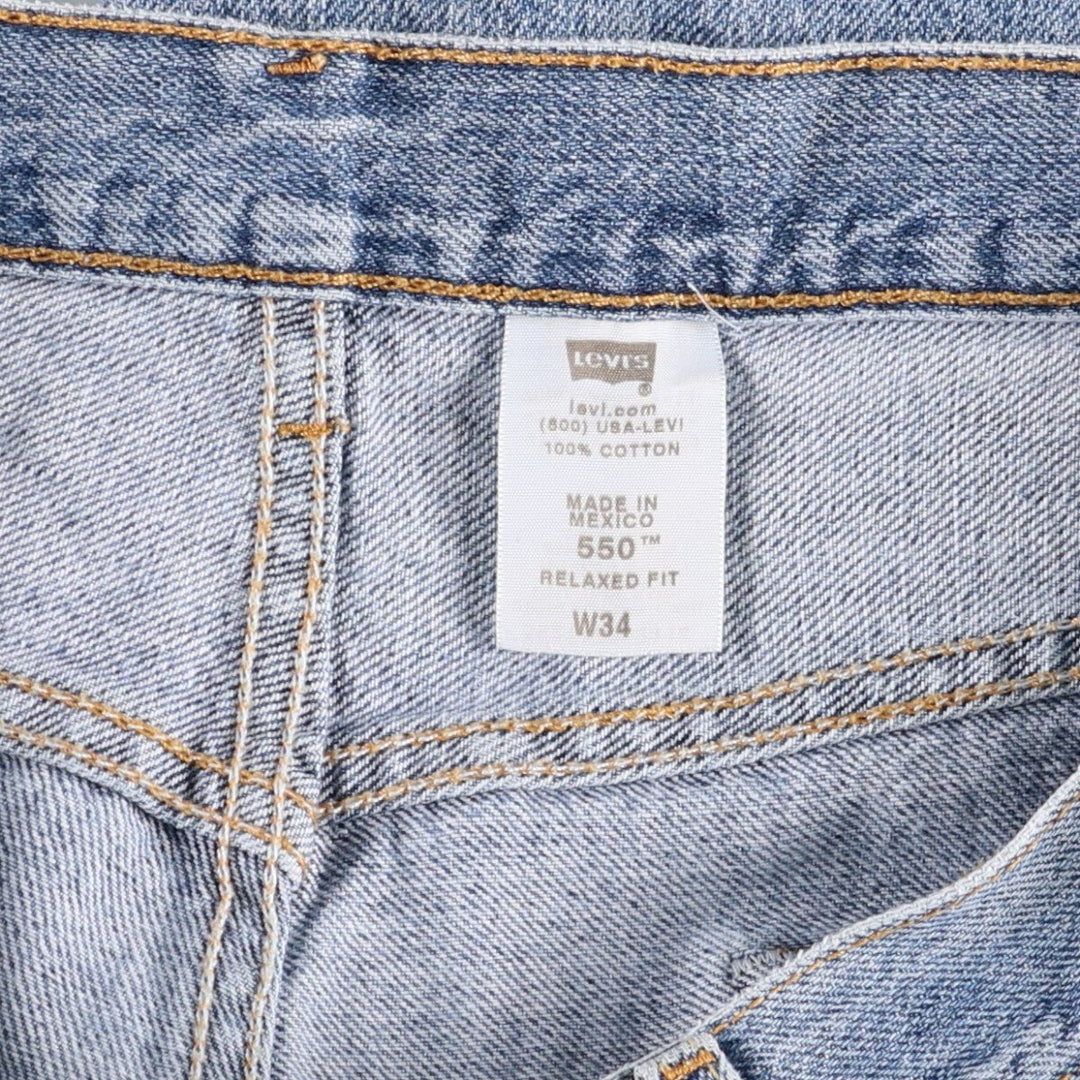 Levi's 550 Relaxed Fit Denim Shorts, Half Pants, Jorts, Men's, W35 equivalent cotton blue type Vintage Second Hand