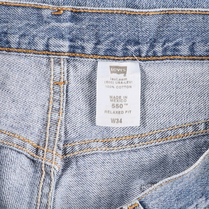 Levi's 550 Relaxed Fit Denim Shorts, Half Pants, Jorts, Men's, W35 equivalent cotton blue type Vintage Second Hand