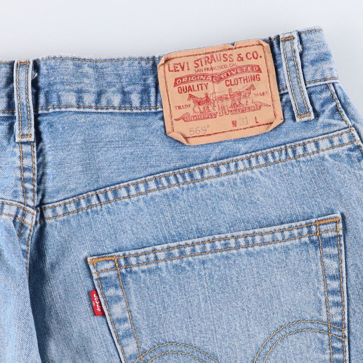 Levi's 569 LOOSE denim shorts, half pants, jorts, men's size w31 cotton blue type Vintage Second Hand
