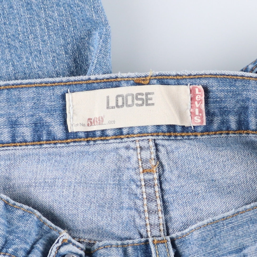 Levi's 569 LOOSE denim shorts, half pants, jorts, men's size w31 cotton blue type Vintage Second Hand
