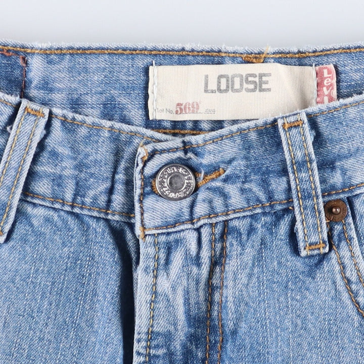 Levi's 569 LOOSE denim shorts, half pants, jorts, men's size w31 cotton blue type Vintage Second Hand