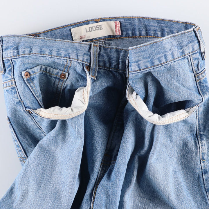 Levi's 569 LOOSE denim shorts, half pants, jorts, men's size w31 cotton blue type Vintage Second Hand