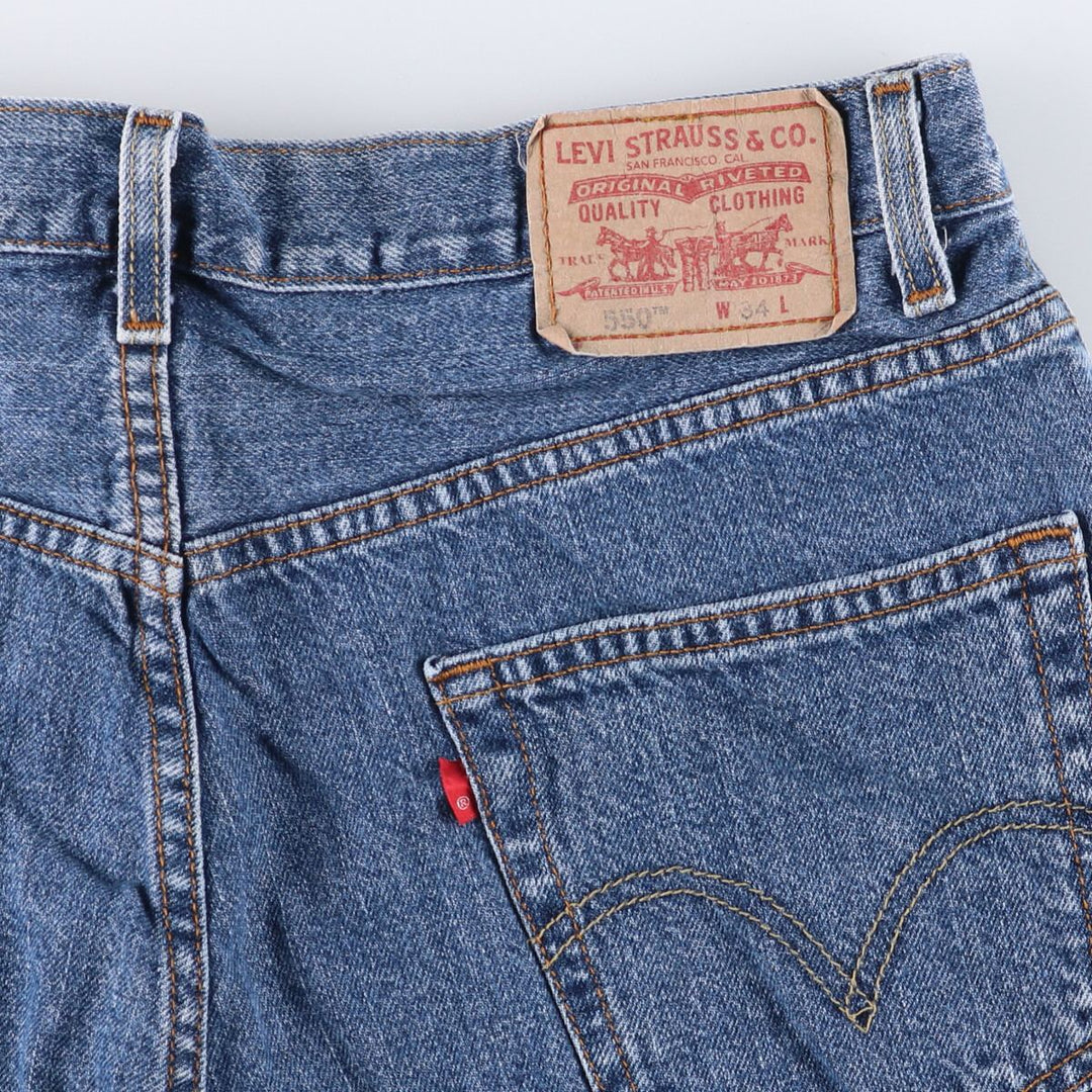 Levi's 550 Relaxed Fit Denim Shorts, Half Pants, Jorts, Men's, W35 equivalent cotton blue type Vintage Second Hand