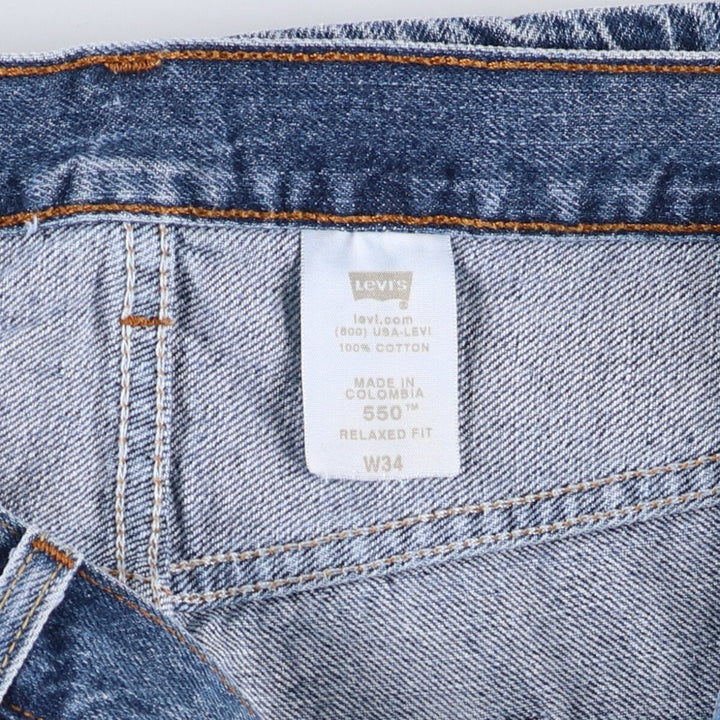 Levi's 550 Relaxed Fit Denim Shorts, Half Pants, Jorts, Men's, W35 equivalent cotton blue type Vintage Second Hand
