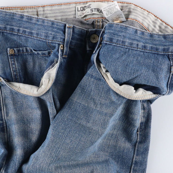 Levi's 569 LOOSE STRAIGHT denim shorts, half pants, jorts, men's w34 equivalent cotton blue type Vintage Second Hand