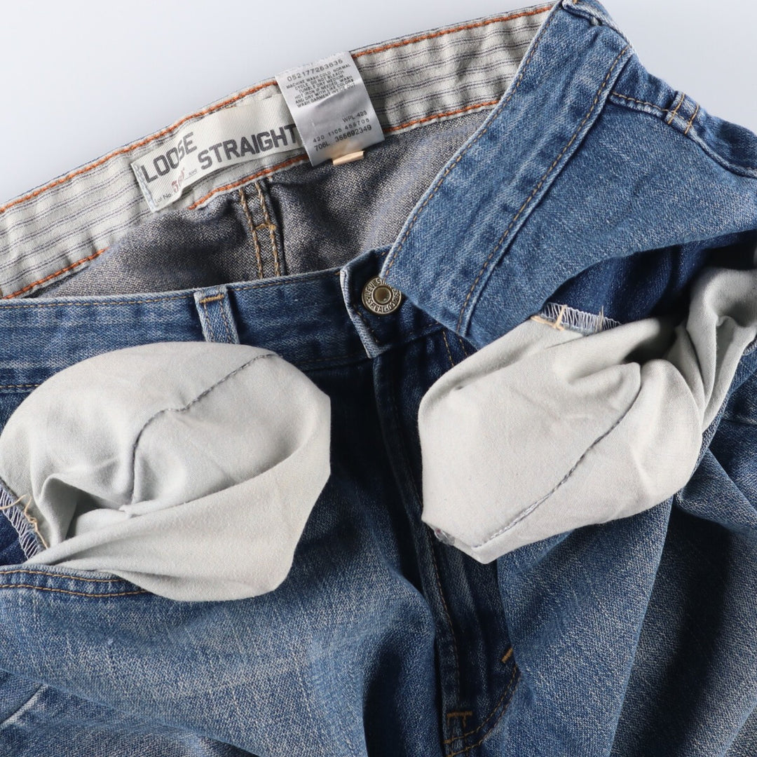 Levi's 569 LOOSE STRAIGHT denim shorts, half pants, jorts, men's w34 equivalent cotton blue type Vintage Second Hand